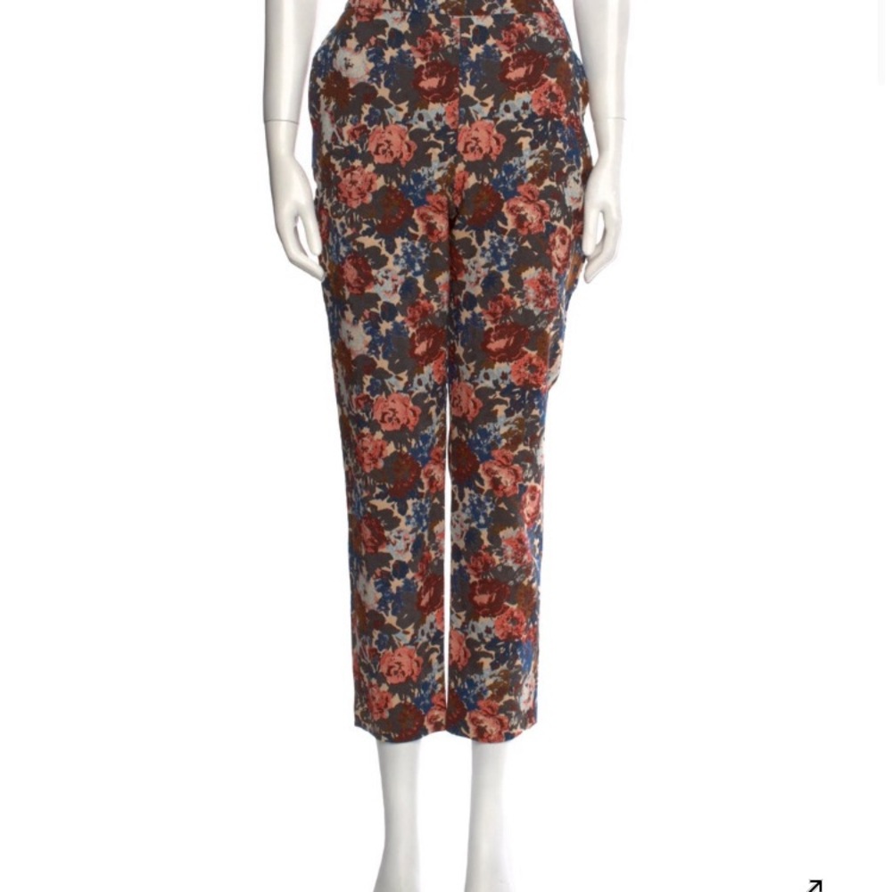 Sezane Floral Straight Leg Cotton Pants